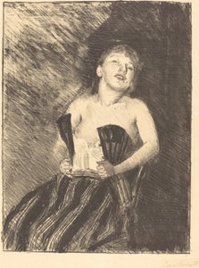 Lány fűzős, 1895. alkotó: Lovis Corinth