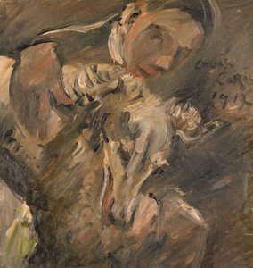 Max Mainer szibériai agárral, 1917 alkotó: Lovis Corinth