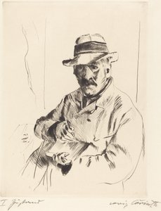 Önarckép szalmakalapban alkotó: Lovis Corinth