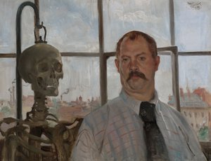 Önarckép csontvázzal alkotó: Lovis Corinth