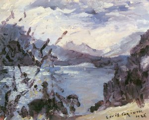 Walchensee a hegyvonulattal és a part menti lejtővel alkotó: Lovis Corinth