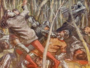 Illusztráció Guy of Warwick történeteihez (színes litográfia)