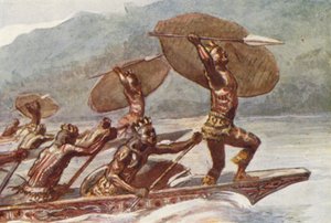 Illusztráció HM Stanley életéhez (színes litográfia)