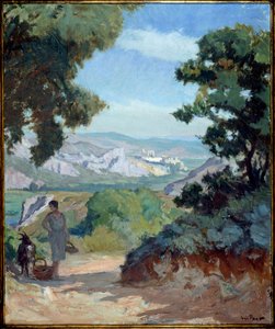 Joseph Loys Prat (1879-1934) rodai tájfestménye, XX. század.