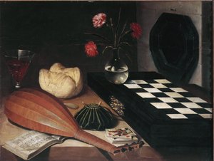 Csendélet a sakknál - olaj, vászon