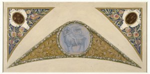 A párizsi Hôtel de Ville de Paris ünnepi lépcsőházának vázlata: Bika, 1888-1898 körül (olaj, pauszpapír)