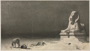 The Rest on the Flight into Egypt recto, Vázlat egy szfinxről [] verso, c. 1879-80.