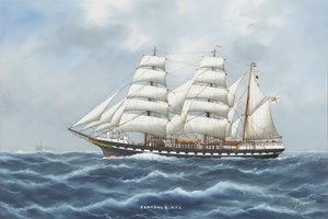 SY Fantome II (akvarell és gouache papíron) alkotó: Luca Papaluca
