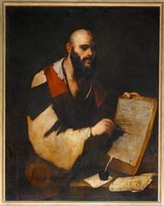 Philosophe tracant des figures geometriques avec un compas - Egy filozófus geometriai ábrákat rajzol egy ...