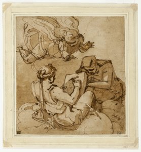 Allegorikus téma (Angyal két szibilla felett) alkotó: Luca Cambiaso