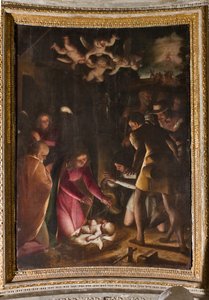 Genova, Dóm (Szent Lőrinc-székesegyház), belül, A Lercari-kápolna vagy a Oltáriszentség-kápolna (északi apszis): "Pásztorok imádása", Luca Cambiaso