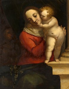 Madonna a gyermekkel és Keresztelő Szent Jánossal alkotó: Luca Cambiaso