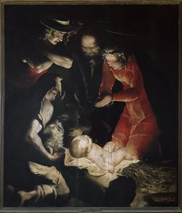 A pásztorok imádása vagy a betlehem (olaj, vászon alkotó: Luca Cambiaso