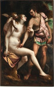 Luca Cambiaso (1527-1585) Vénusz és Adonisz festménye: 16. századi gének, Musei di Strada Nuova (korábban Palazzo Bianco)