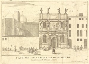 Az Ospitaletto templom homlokzata (33. tábla) alkotó: Luca Carlevariis