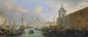 A velencei Bacino a Doganával és a távoli kilátással az Isola di San Giorgióra, kb. 1709.