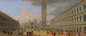 Piazza San Marco, Velence, 1709 körül alkotó: Luca Carlevaris