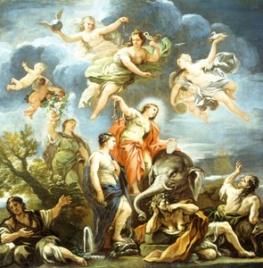 A mértékletesség allegóriája, Luca Giordano, olaj, vászon alkotó: Luca Giordano