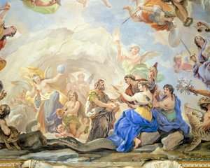 Az ember születése, Luca Giordano (1634-1705) freskóciklusának részlete a Tükörcsarnokban, freskó, Palazzo Medici Riccardi, Firenze alkotó: Luca Giordano