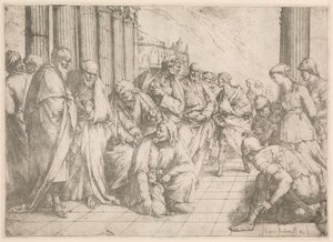 Krisztus és a házasságtörésen elhurcolt asszony Krisztus és a házasságtörésen elfogott asszony alkotó: Luca Giordano