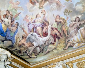 Igazságosság, Luca Giordano (1634-1705) Tükörcsarnok freskóciklusának részlete, freskó, Palazzo Medici Riccardi, Firenze alkotó: Luca Giordano