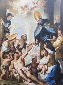 Villanovai Szent Tamás alamizsnája alkotó: Luca Giordano