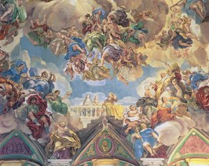 A Habsburgok diadala (a mennyezet alsó része) alkotó: Luca Giordano