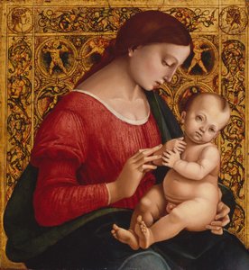 Madonna és gyermeke, 1505-2007 körül (olaj és arany a fán) alkotó: Luca Signorelli