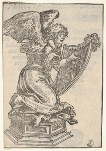Hárfán játszó angyal ezüst szobra a Wittenbergi ereklye... nagy sorozatából, 1509. alkotó: Lucas Cranach the Elder