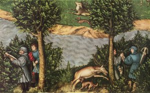 Szarvasvadászat Bölcs Friedrich választófejedelemmel
 részlet alkotó: Lucas Cranach the Elder