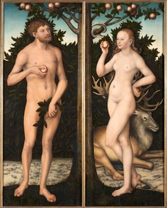 Ádám és Éva. alkotó: Lucas Cranach the Elder