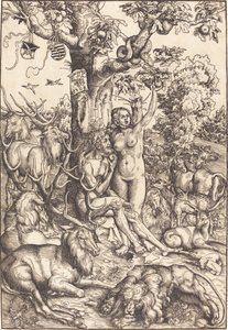 Ádám és Éva a paradicsomban alkotó: Lucas Cranach the Elder