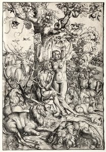 Ádám és Éva a paradicsomban, 1509. alkotó: Lucas Cranach the Elder