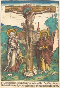 Krisztus a kereszten a Szűz és Szent János között alkotó: Lucas Cranach the Elder