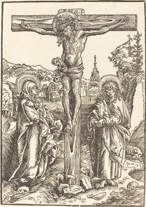 Krisztus a kereszten a Szűz és Szent János között alkotó: Lucas Cranach the Elder