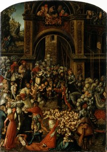 Német: Bethlehemitischer Kindermort Az ártatlanok mészárlása alkotó: Lucas Cranach the Elder