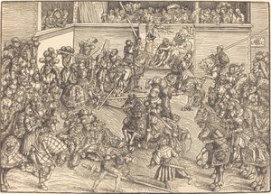 A második verseny Sámson és az oroszlán kárpitjával alkotó: Lucas Cranach the Elder