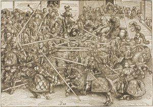 A harmadik torna, a lovagok lándzsát törnek alkotó: Lucas Cranach the Elder