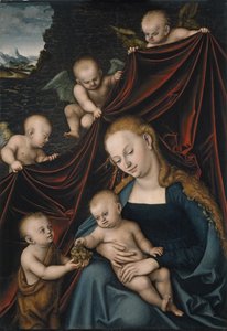 Szűz és gyermek Szent Jánossal és angyalokkal alkotó: Lucas Cranach the Elder