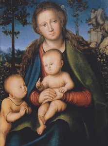 A Szűzanya és gyermeke a csecsemő Szent Jánossal alkotó: Lucas Cranach the Elder