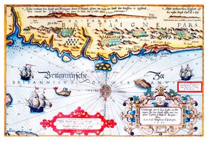Navigációs térkép a Bretagne-i partvidékről