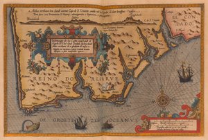 "Speculum nauticum super navigatione maris occidentalis confectu, continens omnes oras maritimas Galliae, Hispaniae, and praecipuarum partium Angliae" című nagyméretű atlasz, 1591 körül (rajz).