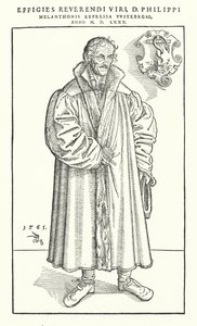 Philipp Melanchthon, német protestáns reformátor (metszet) alkotó: Lucas The Younger (after) Cranach