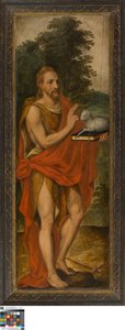 Keresztelő János (balra), Adományozó (jobbra), Vanitas (zárt), Lucas de Heere, Szépművészeti Múzeum Gent, S-101, bal oldali nyitott tábla.