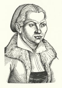 Katharina von Bora, Martin Luther német protestáns reformátor felesége (metszet)