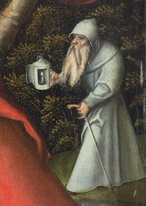 Szent Kristóf, aki a Krisztus-gyermeket viszi (olaj a táblán)