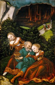 Loth et ses filles - Lót és lányai - Lucas Cranach, az idősebb (1472-1553). Olaj, fa alkotó: Lucas the Elder Cranach