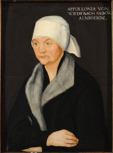 Portrait of Apollonia von Wiedebach, by Cranach, Lucas, the Elder (1472-1553). Oil on wood, ca 1524. Dimensions: 38.7 x 28.7 cm. Dresden State Art Collections alkotó: Lucas the Elder Cranach
