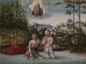 Krisztus megkeresztelkedése alkotó: Lucas the Elder Cranach