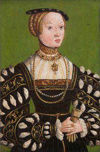 Osztrák Erzsébet (1526–1545), 1551 körül (olaj, réz) alkotó: Lucas the Younger (school of) Cranach